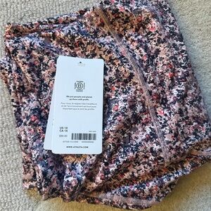 Athleta Speckled Pink and Black Leggings